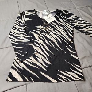 Joseph A Petite Top Zebra Print